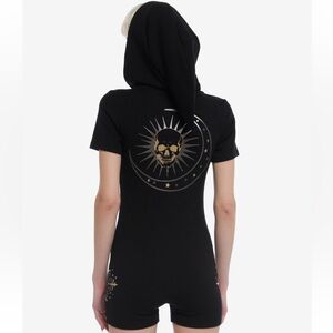 Cosmic Aura Celestial Skull Hooded Romper‎ Hot Topic